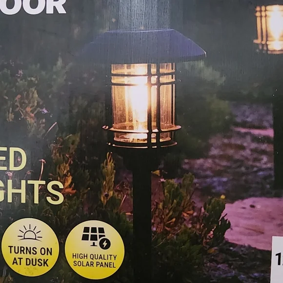 Luminar Outdoor Solar LED Pathway Lights 2 Pack NWT - Picture 6 of 7